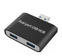 ROÉKO Hub USB 3.0 para laptop, divisor de concentrador USB doble, adaptador USB 3.0 de 2 puertos, adaptador USB macho a USB hembra, transferencia de datos de velocidad rápida para impresora, teclado