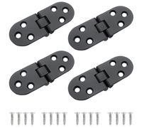 Roellgs 4 bisagras plegables con solapa, bisagras plegables de acero inoxidable con tornillos para muebles de armario (negro)