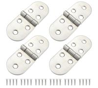 Roellgs 4 bisagras plegables con solapa, bisagras plegables de acero inoxidable con tornillos para muebles de armario (plateado)