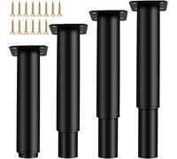 Roellgs 4 patas ajustables para muebles, metal ajustable de 18 a 33 cm, para cocina, sofá, mesa, silla, escritorio, armarios, patas de repuesto para armarios, muebles y sofás (altura ajustable de 18 a
