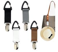 Roellgs 4 piezas bufanda y sombrero clip de viaje, clip multifuncional, organizador de sombrero, accesorios de viaje portátiles al aire libre, mochila bolso sombrero clip