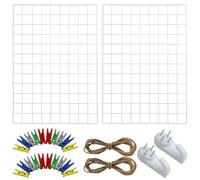 Roellgs 65 cm x 45 cm, 2 hierros blancos, pared de fotos decorativa, cuadrícula multifuncional, expositor de exposición, decoración de bricolaje, instrucciones