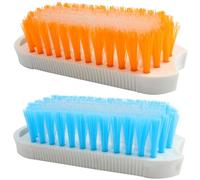 Roellgs Cepillo resistente para limpieza con cerdas rígidas, cepillo de limpieza para ducha, baño, alfombra, cocina y bañera, paquete de 2