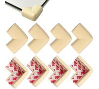 Roellgs Juego de 8 protectores de esquinas de seguridad, protectores de bordes de mesa para niños y bebés, protectores de esquinas, parachoques de seguridad de bordes (blanco arroz)