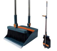 Roellgs Juego de escoba con dientes de peine resistente al viento, kit de escoba vertical de mango largo para limpieza y barrido del hogar