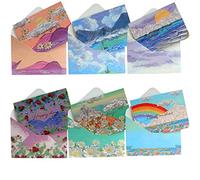 Roellgs Paquete de 12 tarjetas de agradecimiento con sobres y calcomanías de agradecimiento, tarjetas de invitación del día de la madre, notas de agradecimiento (pintura al óleo arcoíris)