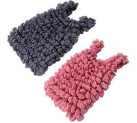 Roellgs Paquete de 2 bolsas de compras reutilizables, expandibles, plegables, ecológicas, bolsas de compras multifuncionales, de algodón, plisadas, rosa y gris, Enlarged retractable