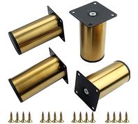 Roellgs Patas redondas de metal para sofá, patas de armario con tornillos de montaje, para casa, oficina, cama, banco de trabajo (10 cm)