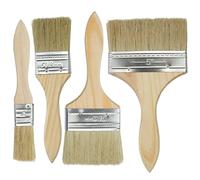 Roellgs Pinceles de pintura, 4 pinceles planos, pinceles de pintura al óleo de nailon para paredes, techos, madera, metal, pegamento y bricolaje en casa (4 tamaños)