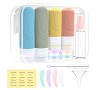 ROELLY Botes Viaje Rellenables de 16 Piezas, Kit Viaje Avion, Travel Bottles,Botes Silicona Viaje, 60 ml/90 ml, Sin BPA, Utilizado en Productos para el Cuidado de La Piel, Gel de Ducha, Champú