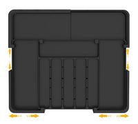 ROELLY Cuberteros Para Cajon Cocina, Organizador Cubiertos Para Cajon Con 9 Compartimentos, Cubertero Extensible de Silicona de 37 * 33cm, Para Almacenamiento de Cubiertos de Cocina,Negro