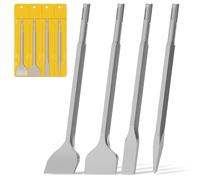 ROELLY Juego de Cincel SDS Plus, Juego de 4 Unidades, 250 mm, Juego de Cinceles (Incluye 1x Cincel Plano, 1x Cincel para Azulejos, 1x Cincel Biselado para Azulejos, 1x Cincel Puntiagudo),para Hormigón