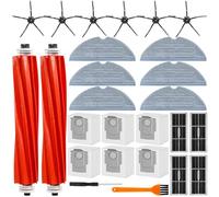 ROELLY Kit 26 Accesorios Premium para Roborock S7 MaxV Ultra,S7 Pro Ultra:2 Cepillos Principales,6 Bolsas Polvo,6 Paños de Fregona,4 Filtros,6 Cepillos Laterales,1 Destornillador,1 Cepillo de Limpieza