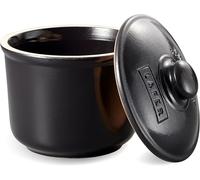 Römertopf BBQ - Cazuela individual de cerámica con tapa, Ø 12,5 cm, para barbacoa y horno, color negro
