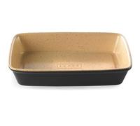 Römertopf BBQ Grillschale grande, 36,5 x 23 x 6,7 cm, Auflaufform de arcilla ignífuga, 2,1 litros, negro brillante exterior, interior natural, para barbacoa y horno, resistente a los arañazos, apto