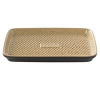 Römertopf BBQ Plancha rectangular con puntos de barbacoa, negro, 34 x 23 cm, plancha de cerámica, para gas, carbón vegetal y eléctrica, resistente al calor hasta 900°C, apto para lavavajillas