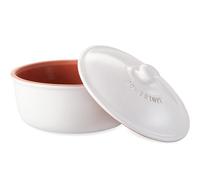 Römertopf - Cazuela de cerámica para hornear pan, hasta 1000 g, Ø 23 cm, para pan casero con corteza crujiente, color blanco