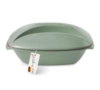 Römertopf CULINARIO - Cazuela de cerámica con tapa para 4 personas, 3 L, para guisar, asar y cocer al vapor, apta para horno y lavavajillas, verde