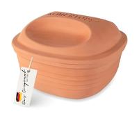 Römertopf - Fuente cuadrada de cerámica con tapa para asar, 2 L, 23 x 23 cm, apta para horno y microondas, gris metálico