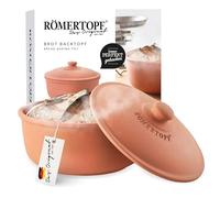 Römertopf Molde para pan de cerámica Ø 23 cm, terracota, corteza crujiente | Barro natural, Ø 23 x 14 cm, para pan casero y masa madre, corteza crujiente, lavado a mano