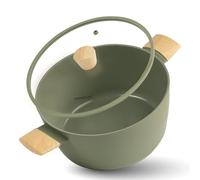 Römertopf - Olla de cerámica de 26 cm apta para inducción, antiadherente sin PFAS, 6,1 L con tapa de cristal, para todas las cocinas, verde