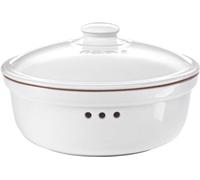 Römertopf Panera redonda de cerámica Ø 30 cm, blanco, 4,5 L, transpirable | Cerámica, Ø 30 x 18 cm, 4,5 l, tapa con asa, transpirable, sin plástico, apta para lavavajillas