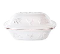 Römertopf RUSTICO - Cazuela de cerámica con tapa para 6 personas, 5 L, para guisar, asar y cocer al vapor, apta para horno y lavavajillas, blanco