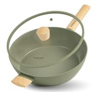 Römertopf - Sartén honda de cerámica de 30 cm apta para inducción, antiadherente sin PFAS, 4,4 L con tapa de cristal, para todas las cocinas, verde