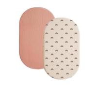 ROEOWENE 2 sábanas bajeras ajustables para cuna de bebé, sábana bajera ajustable para cochecito de bebé, algodón de muselina, 41 x 82 cm, sábana bajera ajustable para cuna, cuna de viaje