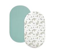 ROEOWENE 2 sábanas bajeras ajustables para cuna de bebé, sábana bajera ajustable para cochecito de bebé, algodón de muselina, 41 x 82 cm, sábana bajera ajustable para cuna, cuna de viaje