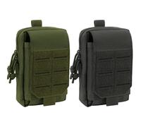 ROEOWENE 2pcs Bolsa Tactica Molle Pouch Tactical Molle Bolsillo Tactico Bolsa de Cintura Militar Riñonera Tactica Hombre Funda Movil Cinturon Bolso Cintura Pequeño Funda Táctica Teléfono-Negro+Verde