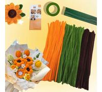 ROEOWENE 300pcs Alambre de Chenilla Manualidades 30cm Limpia Pipas Alambre de Chenilla Bastoncillos Colores Kit Limpiapipas para Hacer Flores Pipe Cleaner Crafts para DIY Bricolaje-Amarillo dorado