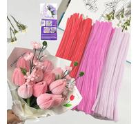 ROEOWENE 300pcs Alambre de Chenilla Manualidades 30cm Limpia Pipas Alambre de Chenilla Bastoncillos Colores Kit Limpiapipas para Hacer Flores Pipe Cleaner Crafts para DIY Bricolaje-Rosa degradado