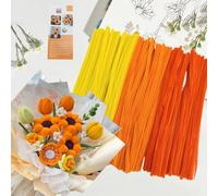 ROEOWENE 300pcs Alambre de Chenilla Manualidades 30cm Limpia Pipas Alambre de Chenilla Bastoncillos Colores Kit Limpiapipas para Hacer Flores Pipe Cleaner Crafts para DIY Bricolaje-Amarillo degradado