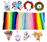 ROEOWENE 300pcs Alambre de Chenilla Manualidades para DIY Bricolaje