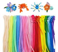 ROEOWENE 400pcs Alambre de Chenilla Manualidades 30cmx6mm Limpia Pipas Alambre de Chenilla Bastoncillos Limpiapipas de Colores Pipe Cleaner Crafts para Niños DIY Bricolaje Decoración Flores-17 Colores
