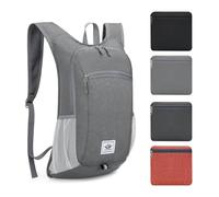 ROEOWENE Pequeña Mochila de Senderismo Mujer Hombre 15L Mochila Plegable Ultraligera Mochilas de Marcha Mochilas Excursiones Mochila de Escalada Mochila de Viaje para Deportes,Camping-Gris claro