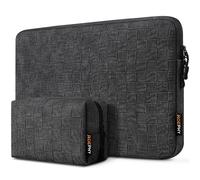 ROEPHY Funda para portátil de 40.6 cm, impermeable, a prueba de golpes, para Dell/HP Pavilion Envy/Lenovo ThinkPad IdeaPad/ASUS Vivobook, negro y gris