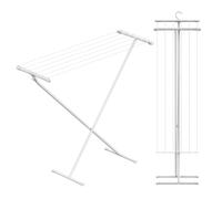 Rörets Tendedero de Pie para Ropa Compact White - Estendedero Plegable de Metal para Secado de Ropa en Espacios Pequeños, Interior y Exterior - 90x32x83 cm