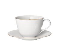 Rörstrand Taza de té y platillo Swedish Grace Gala blanco