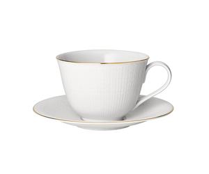 Rörstrand Taza de té y platillo Swedish Grace Gala blanco