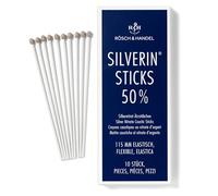 Rösch & Handel SILVERIN Lápices cáusticos 50% | Barras de Nitrato de Plata | Barra cutánea | 115mm | elástico | 10 ud.