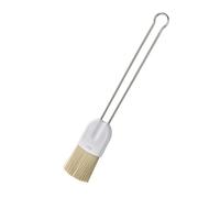 RÖSLE Brocha de repostería Pro de 3,5 cm, con cerdas de plástico PBT para engrasar y acristalar, mango de alambre, acero inoxidable 18/10, 3,5 cm, color plateado y blanco