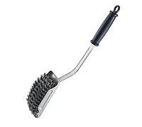 RÖSLE Cepillo de limpieza para barbacoas SlideX de alta calidad con mango largo y empuñadura de plástico, cerdas reemplazables, acero inoxidable
