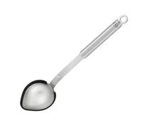 Rösle Portionslöffel Cuchara de porción, Acero Inoxidable Silicona, Color Plateado/Negro, 33,5 x 8,8 x 6,5 cm