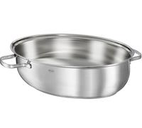 Rösle Elegance Cacerola Ovalada, Tapa Multifuncional con Revestimiento Antiadherente Proplex, Acero Inoxidable 18/10, Plateado/Negro, Sin Ácido Perfluorooctanoico, Apta para el Horno y para Inducción