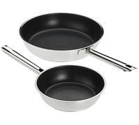 Rösle Elegance Juego de Sartenes de 2 Piezas, Sartenes de Calidad con Robusto Revestimiento Antiadherente Proplex, 20 y 28 cm, Acero Inoxidable 18/10, Aptas para Inducción y para Lavavajillas