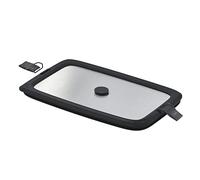 RÖSLE FLEXX 2GO - Tapa de acero inoxidable (1,0 L, cuadrada, con clips para fiambrera, borde de silicona, antiaroma, válvula de silicona), color plateado y negro