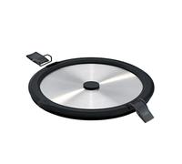 RÖSLE FLEXX 2GO - Tapa de acero inoxidable (1,4 L, redonda, con clips para fiambrera, borde de silicona, válvula de silicona, color plateado/negro, plateado)