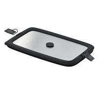 RÖSLE FLEXX 2GO - Tapa de acero inoxidable (1,5 L, cuadrada, con clips para fiambrera, borde de silicona, válvula de silicona, color plateado/negro y plateado)